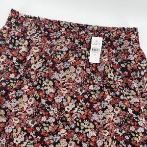 LOFT Women's Floral Maxi Skirt Smocked Waist Medium Bohemian Flowy Casual flower